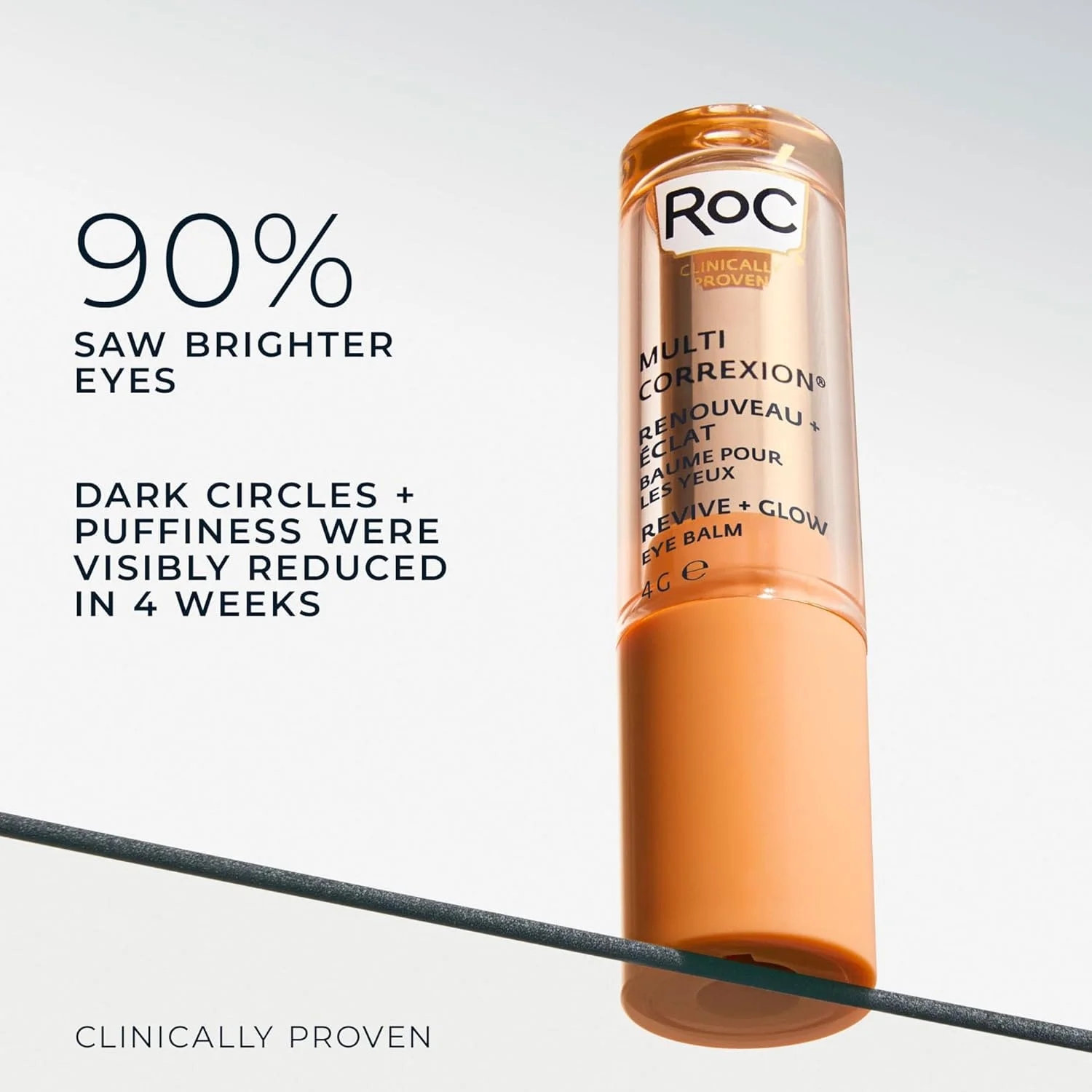 بالم دور چشم احیا کننده و درخشان کننده RoC Multi Correxion، فرمول ویتامین C + پپتید، کاهش تیرگی دور چشم، کرم دور چشم با استفاده آسان - 4 گرم بالم دور چشم احیا کننده و درخشان کننده RoC Multi Correxion، فرمول ویتامین C + پپتید، کاهش تیرگی دور چشم، کرم دور چشم با استفاده آسان - 4 گرم