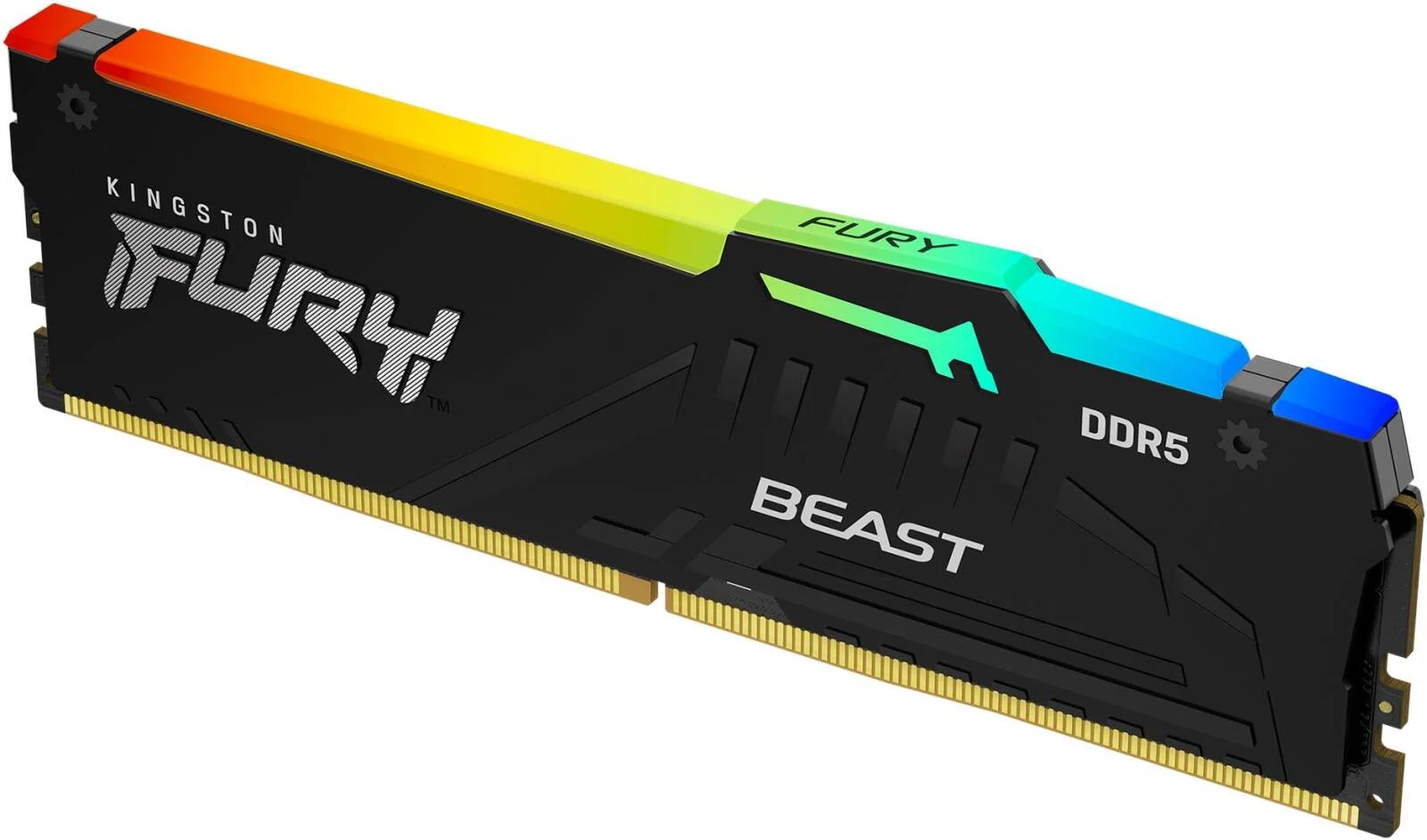 رم دسکتاپ کینگستون FURY Beast شانزده گیگابایت DDR5 RGB، سرعت حافظه 5200MT/s، تاخیر CL36 CAS، ولتاژ 1.25، 288-Pin، Intel XMP / AMD EXPO، مشکی | KF552C36BBEA-16