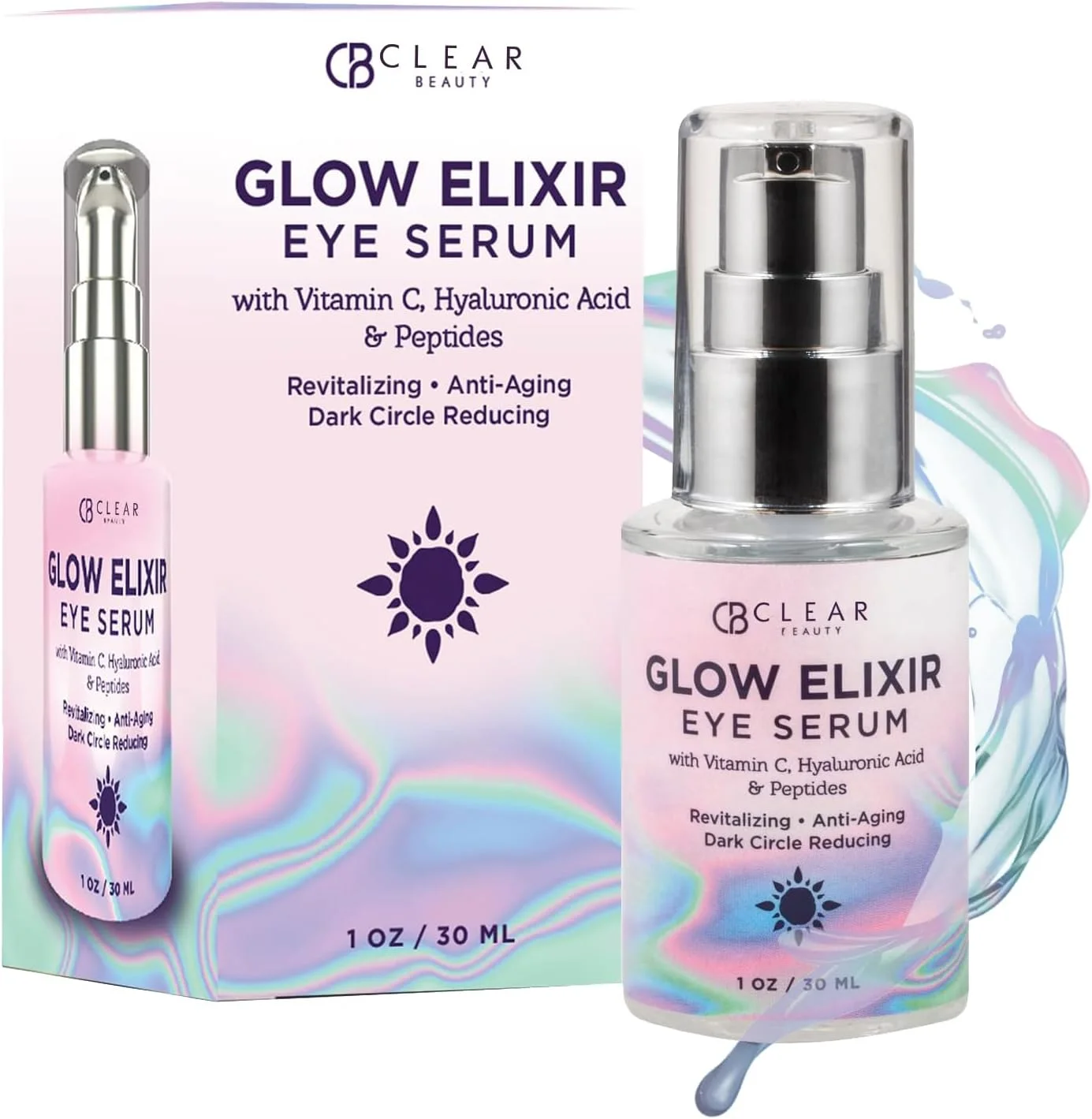 سرم دور چشم حاوی ویتامین C و هیالورونیک اسید - تست شده توسط متخصص پوست، کاهش دهنده پف، تیرگی و چین و چروک دور چشم، فاقد تست حیوانی، مراقبت از پوست کره ای - مناسب برای انواع پوست