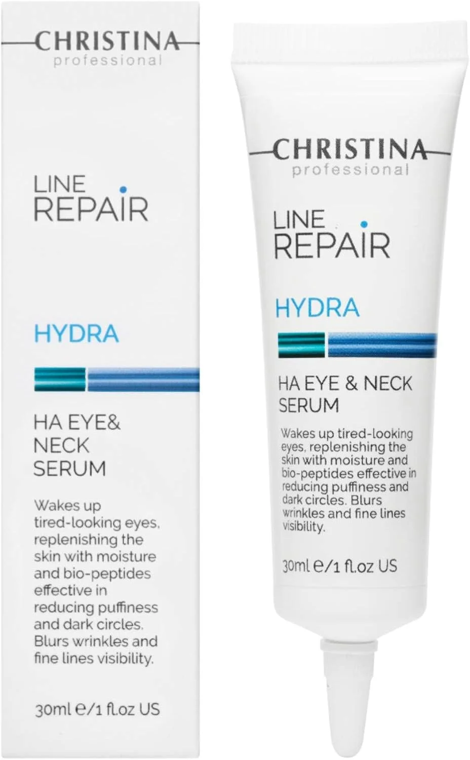 سرم دور چشم و گردن آبرسان کریستینا لاین ریپیر HA مناسب انواع پوست، بطری 30 میلی لیتری