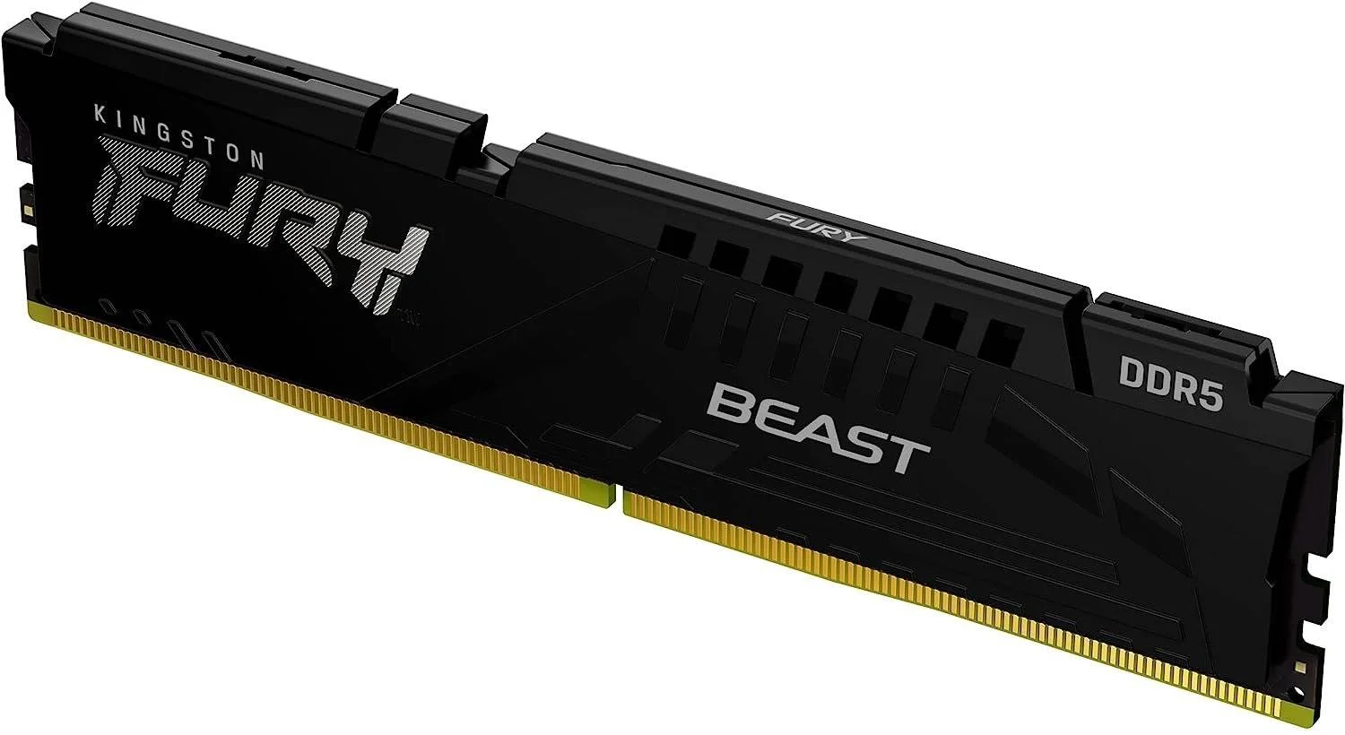 حافظه رایانه رومیزی کینگستون Fury Beast DDR5، ظرفیت 16 گیگابایت، فرکانس 4800 مگاهرتز، تاخیر CL38 CAS، ولتاژ 1.1، فرم فاکتور DIMM، Intel XMP 3.0، 288 پین، مشکی | KF548C38BBA-16