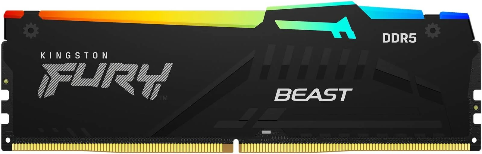 کینگستون FURY Beast 64GB (32GBx2) DDR5 RGB حافظه دسکتاپ، سرعت حافظه 6000MT/s، تاخیر CL30 CAS، ولتاژ 1.4، 288-Pin، Intel XMP / AMD EXPO، مشکی | KF560C30BBEAK2-64