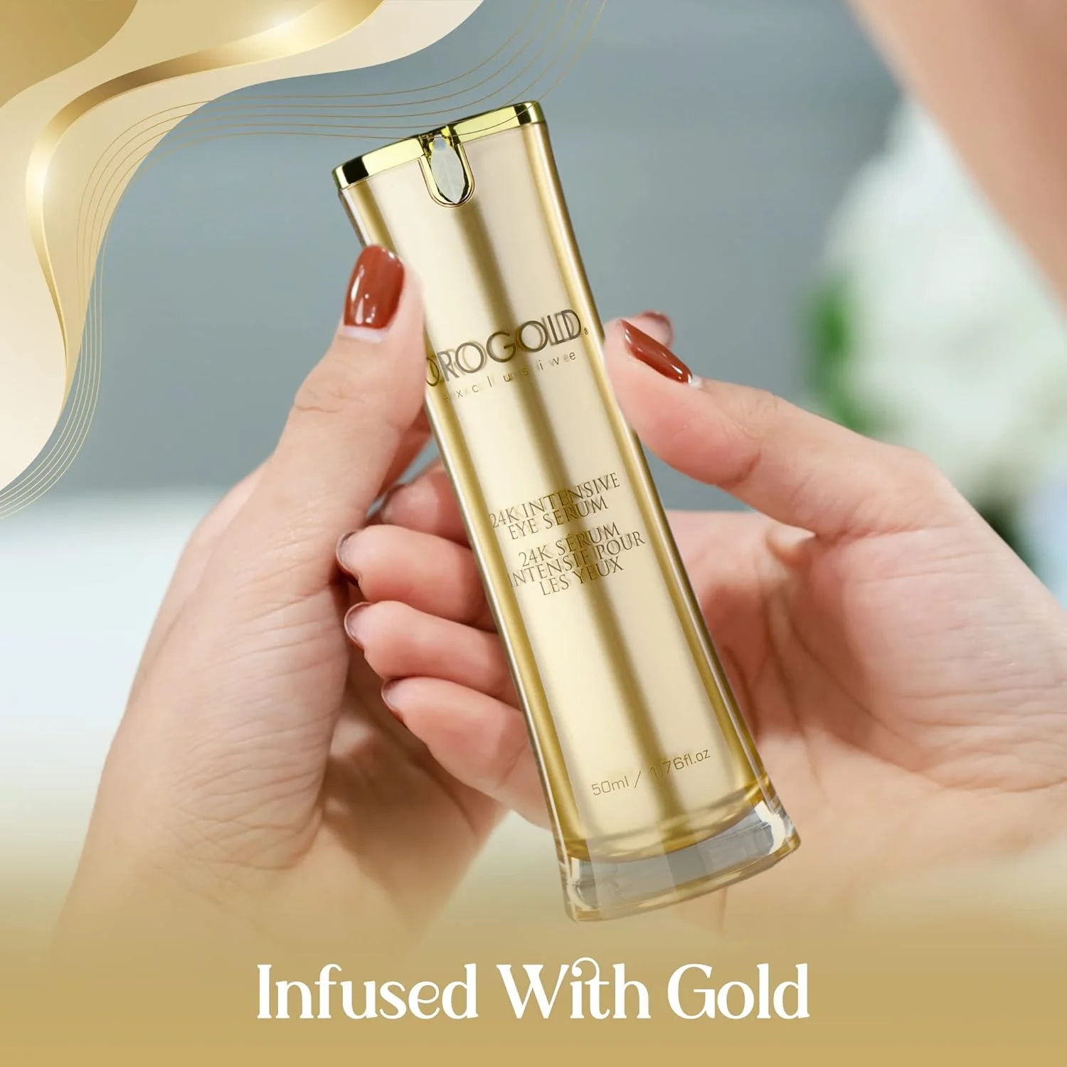 سرم دور چشم فشرده 24K OROGOLD برای چین و چروک و پف - سرم ضد پیری برای داشتن پوستی جوان تر - سرم نرم کننده پوست زیر چشم - 50 میلی لیتر / 1.76 fl. oz.