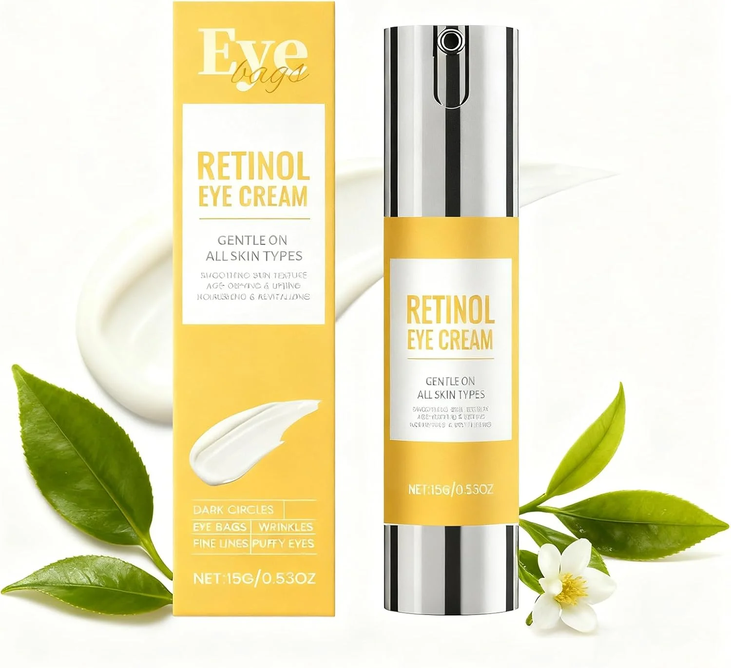 کرم دور چشم رتینول، کرم دور چشم ضد پیری، کرم دور چشم سه کاره پیشرفته، برای چین و چروک، خطوط پنجه کلاغی، سیاهی دور چشم و پف، احیا کننده سرم دور چشم، مناسب برای انواع پوست (15 گرم)