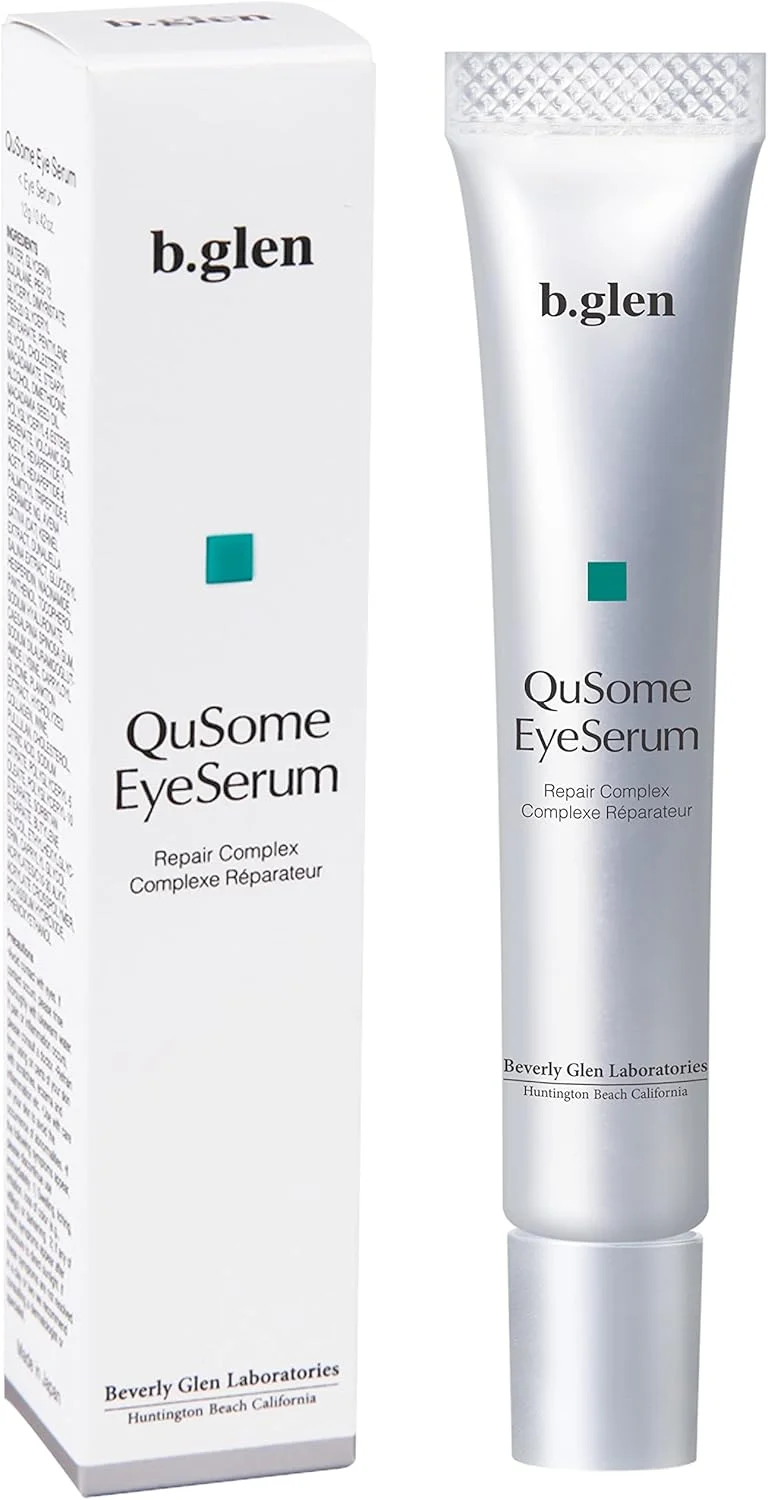 سرم دور چشم b.glen QuSome (12 گرم/0.42 اونس). سرم زیبایی پیشرفته که چروک های ریز و پوست خشک اطراف ناحیه چشم را صاف می کند. بافتی مرطوب و در عین حال کشسان با رنگ صورتی ملایم از پودر Materra.