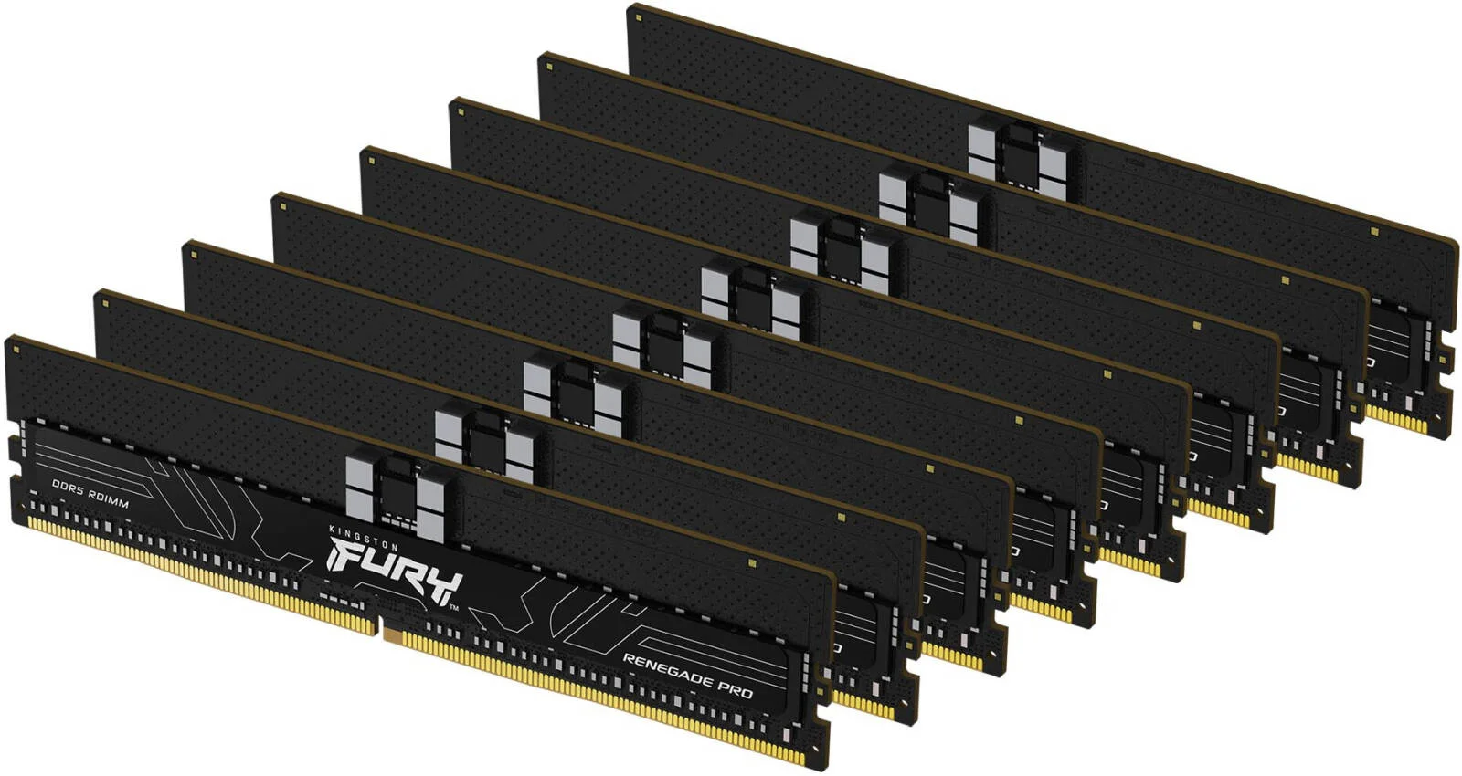 حافظه رم کینگستون Fury Renegade Pro با ظرفیت 256 گیگابایت DDR5 RDIMM، سرعت 6400MT/s، تاخیر CL32، 288-Pin، قابلیت اورکلاک ECC registered DIMM، پروفایل Intel XMP | KF564R32RBK8-256
