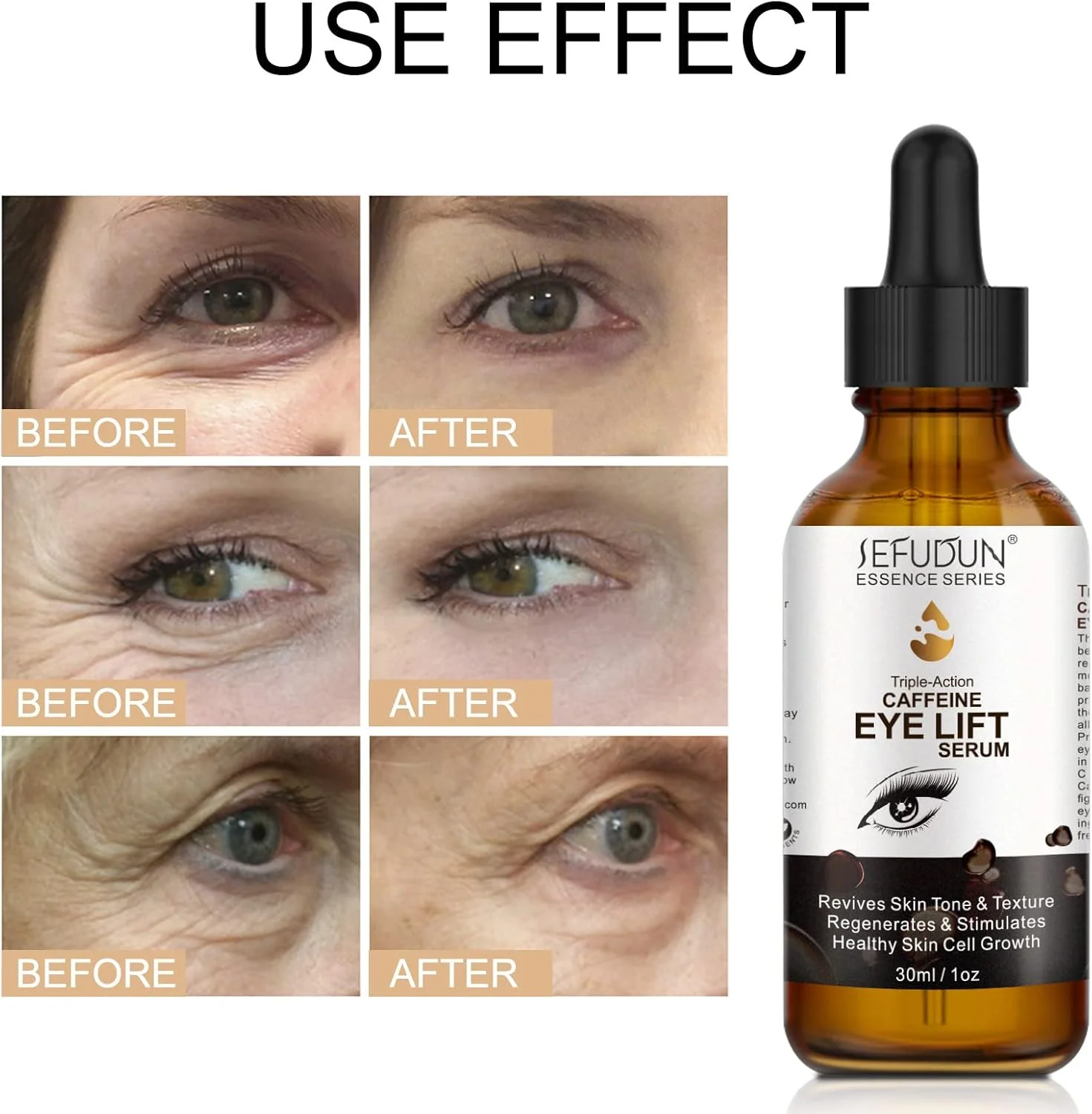 سرم دور چشم کافئین با EGCG، سرم لیفتینگ دور چشم، کاهش پف، سیاهی و گودی زیر چشم، کاهش خطوط، سفت کننده و لیفت کننده پوست، افزایش خاصیت ارتجاعی برای چشمانی روشن تر و صاف تر