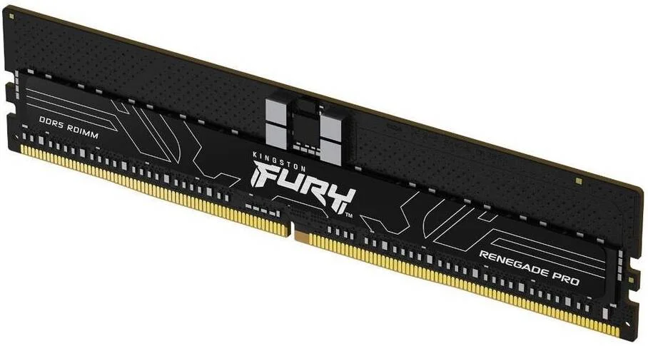 حافظه رم دسکتاپ کینگستون FURY Renegade Pro با ظرفیت 32 گیگابایت DDR5 ECC، سرعت حافظه 6000MT/s، تاخیر CL32، ولتاژ 1.35 ولت، 288 پین، ثبت شده ECC، XMP 3.0 / EXPO، مشکی | KF560R32RBE-32