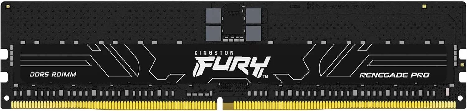 حافظه دسکتاپ کینگستون FURY Renegade Pro با ظرفیت 32 گیگابایت DDR5، سرعت حافظه 5600MT/s، تاخیر CL28 CAS، ولتاژ 1.35 ولت، 288 پین، ECC Registered، XMP 3.0 / EXPO Ready، مشکی | KF556R28RBE2-3