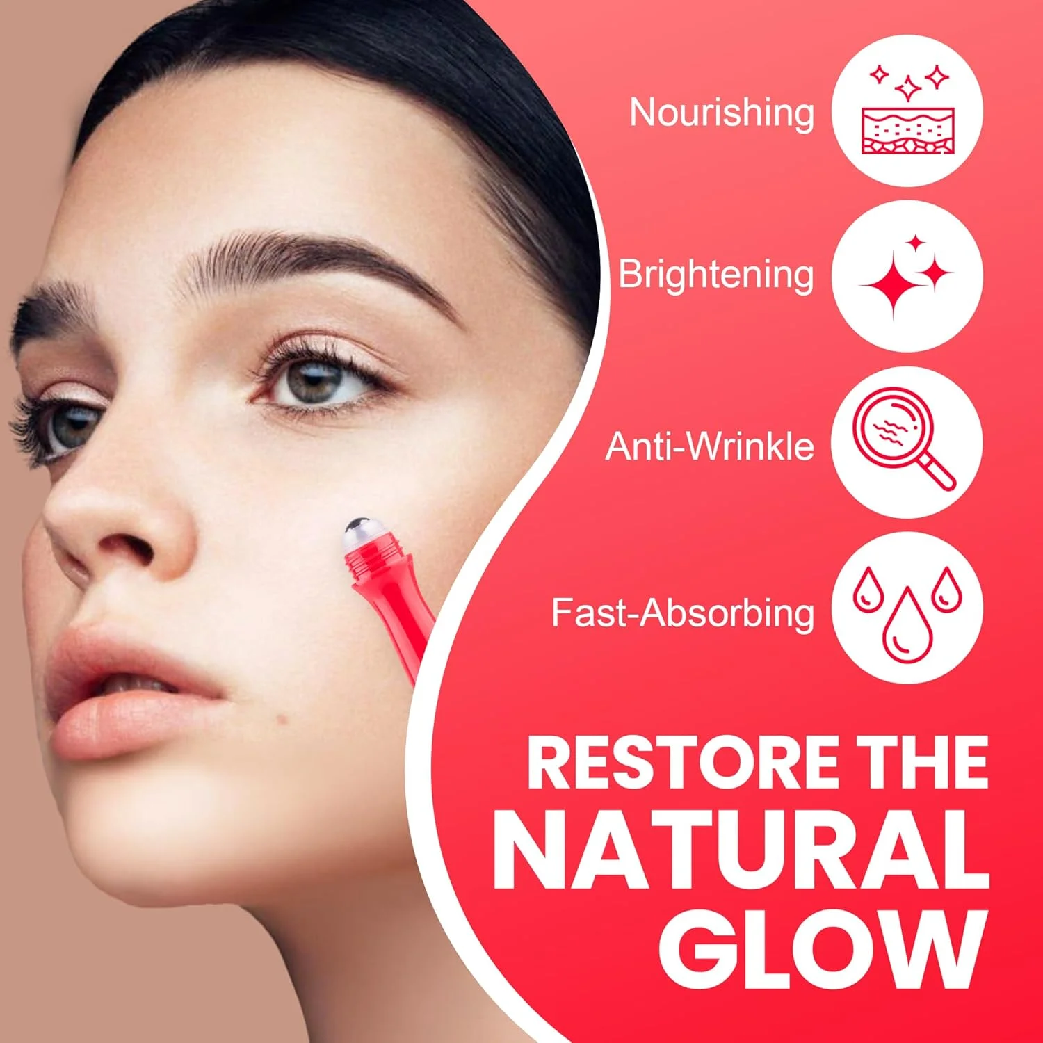 سرم غلطکی پیشرفته دور چشم بیبی برایت - سرم آبرسان دور چشم، درمان فشرده سیاهی دور چشم، کاهش دهنده پف دور چشم، روشن کننده زیر چشم برای پوست درخشان - گوجه فرنگی و گلوتاتیون (15 میلی لیتر)