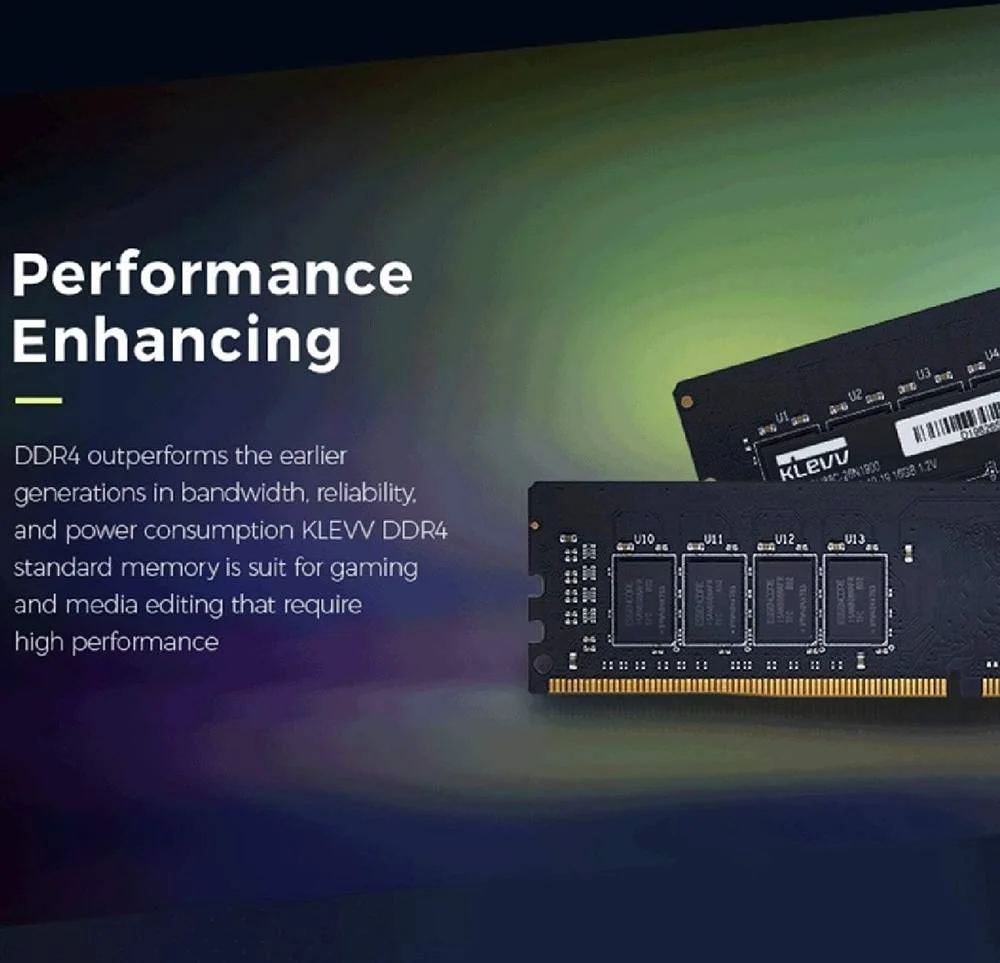 حافظه رم دسکتاپ استاندارد Klevv U-DIMM با ظرفیت 32 گیگابایت (یک عدد 32 گیگابایتی) DDR4، سرعت حافظه 3200 مگاهرتز، تاخیر CAS 22-22-22-51، ولتاژ کاری 1.2 ولت، 288 پین، بدون بافر، مشکی | KD4BGUA80-32N220A