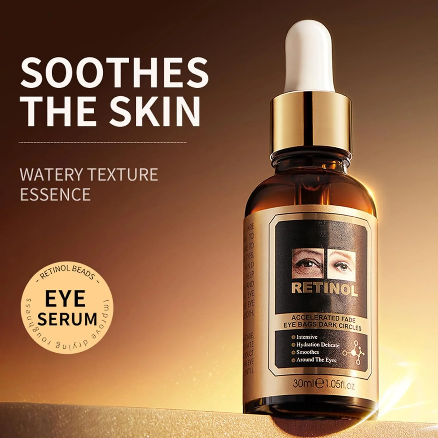 ۲ عدد سرم دور چشم، سرم دور چشم رتینول، سرم ضد چروک دور چشم رتینول، آبرسان و مرطوب کننده، مرطوب کننده پوست اطراف چشم با رطوبت، ۲ عدد ۳۰ میلی لیتر، سرم