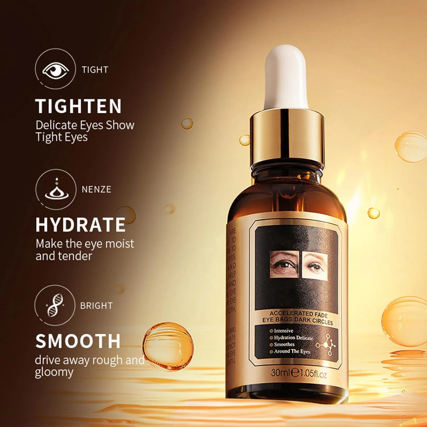 ۲ عدد سرم دور چشم، سرم دور چشم رتینول، سرم ضد چروک دور چشم رتینول، آبرسان و مرطوب کننده، مرطوب کننده پوست اطراف چشم با رطوبت، ۲ عدد ۳۰ میلی لیتر، سرم