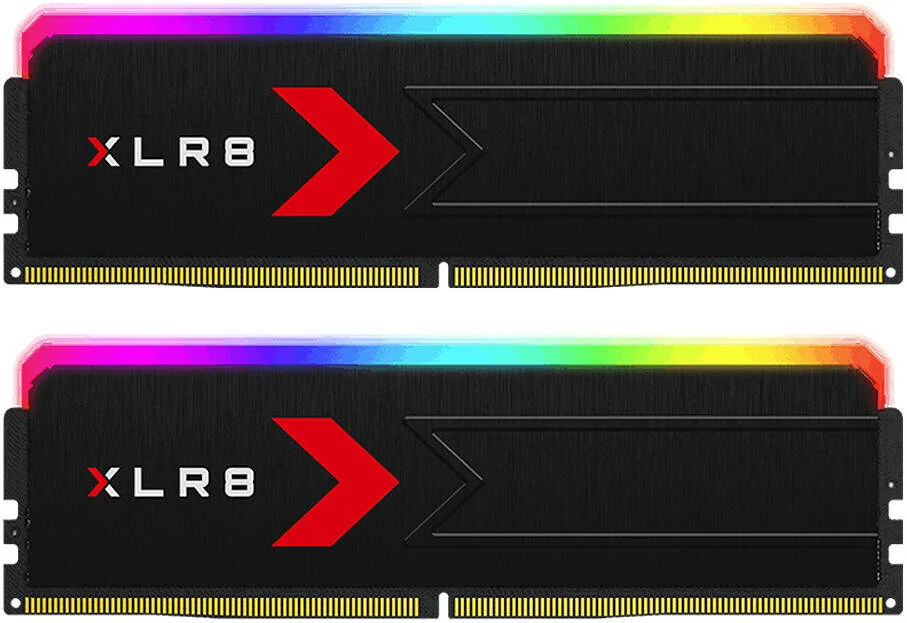 کیت حافظه دسکتاپ PNY XLR8 با ظرفیت 32 گیگابایت (2x16GB) DDR5، سرعت حافظه 6000 مگاهرتز، تاخیر CL30، ولتاژ 1.35 ولت، سازگار با Intel XMP و AMD Expo، مشکی | MD32GK2D5600030XRGB