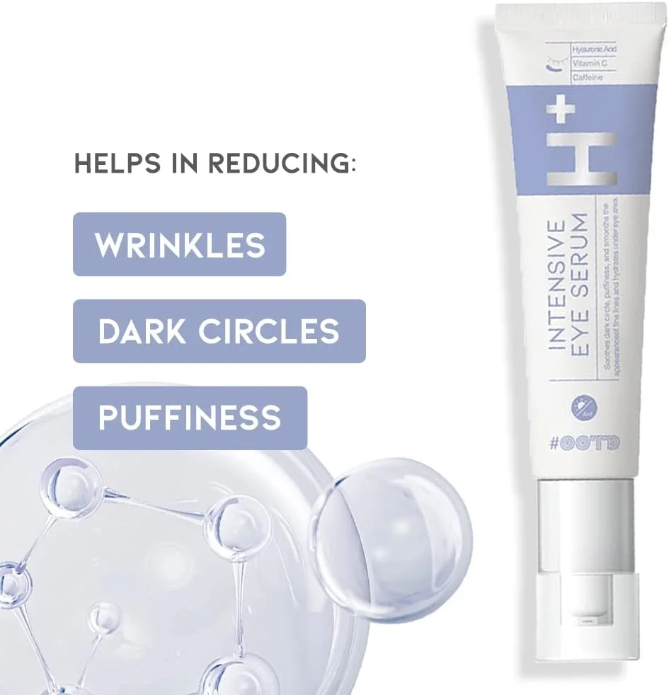 کرم سرم دور چشم گیاهی #OOTD با اسید هیالورونیک، ویتامین C، کافئین [30 گرم] درمان تیرگی دور چشم، ساخت کره، مراقبت از پوست صورت