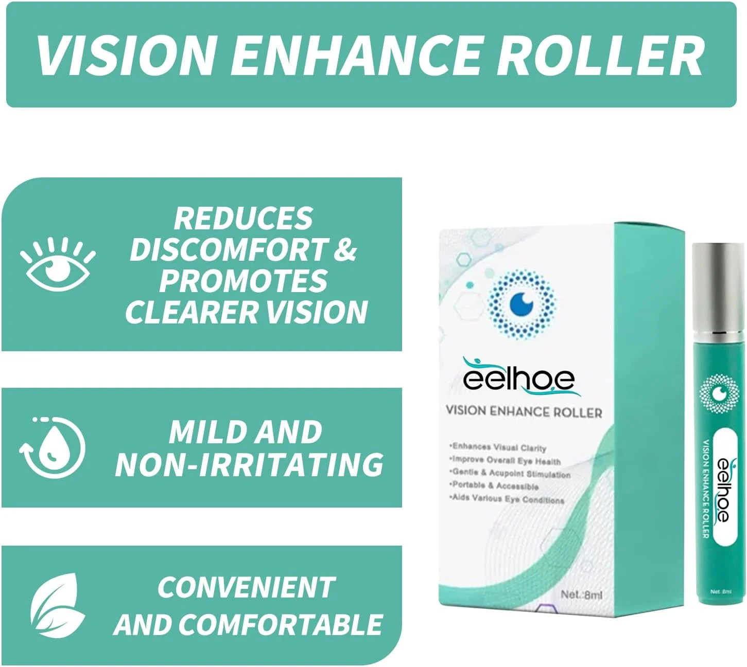 سرم ماساژ چشم، غلتک تقویت بینایی، سرم غلتکی ماساژ چشم برای چشم های خسته، سرم های درمانی آبرسان قوی چشم، پوست اطراف چشم را آرام و مرطوب می کند.