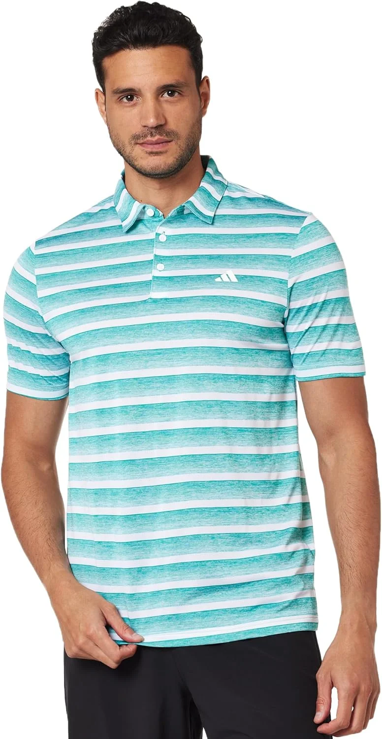 پولوشرت مردانه آدیداس با راه راه دو رنگ سبز، سایز M