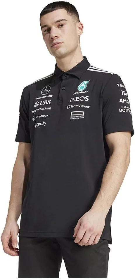 پولوشرت مردانه آدیداس تیم مرسدس آ ام گ پتروناس فرمول یک - مشکی (تک عددی)