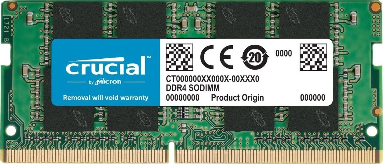 رم لپ تاپ کروشیال DDR4 تک کاناله 32 گیگابایت، سرعت کلاک 3200 مگاهرتز، تاخیر CL22 CAS، ولتاژ 1.2 ولت، 260 پین، غیر ECC، بدون بافر | CT32G4SFD832A