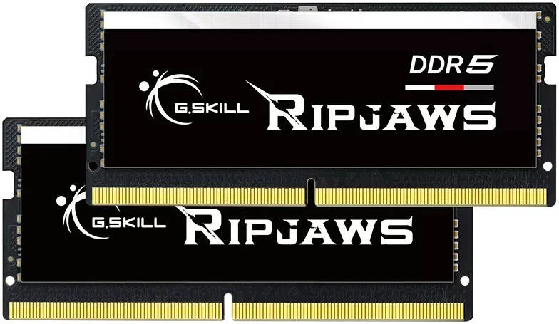 رم لپ تاپ G.SKILL Ripjaws DDR5 SO-DIMM 32GB (2x16GB)، سرعت حافظه 4800 MT/s، تاخیر CAS 40-39-39، ولتاژ 1.10، مشکی | F5-4800S4039A16GX2-RS رم لپ تاپ G.SKILL Ripjaws DDR5 SO-DIMM 32GB (2x16GB)، سرعت حافظه 4800 MT/s، تاخیر CAS 40-39-39، ولتاژ 1.10، مشکی | F5-4800S4039A16GX2-RS