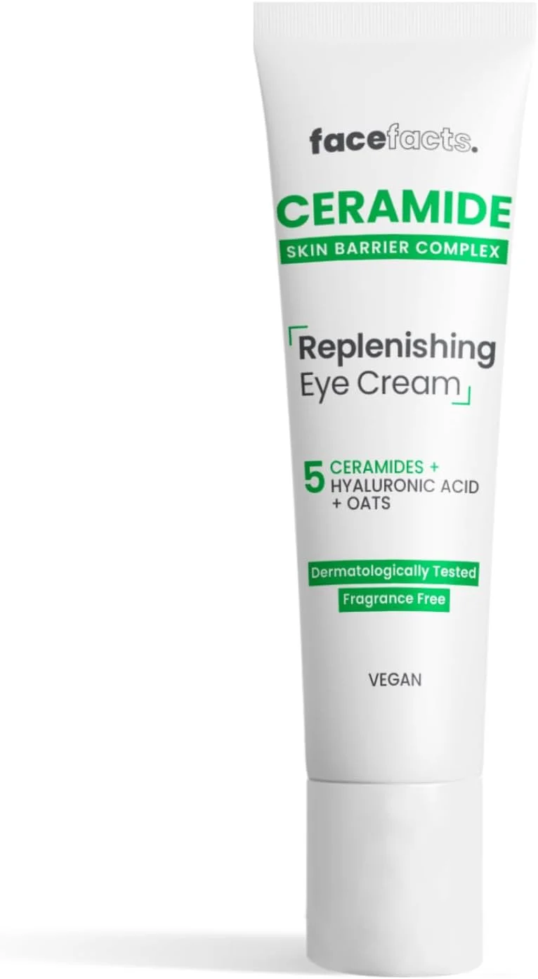 کرم دور چشم سرامید فیس فکتس؛ آبرسان پوست لطیف دور چشم؛ تقویت کننده سد دفاعی پوست، کاهش پف و تیرگی دور چشم؛ حاوی 5 نوع سرامید، هیالورونیک اسید، جو دوسر تسکین دهنده، گلیسیرین و ویتامین ای؛ 15 میلی لیتر