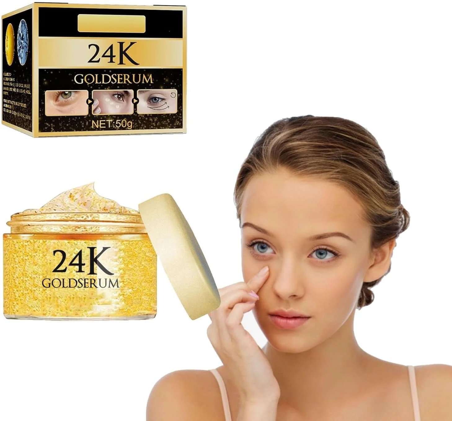 کرم دور چشم ضد چروک پالمیتویل پپتید طلایی با طلای 24 عیار، کرم سفت کننده دور چشم، کرم دور چشم برای تیرگی و پف، اثر جادویی، کرم دور چشم ضد چروک، پف زیر چشم، تیرگی دور چشم