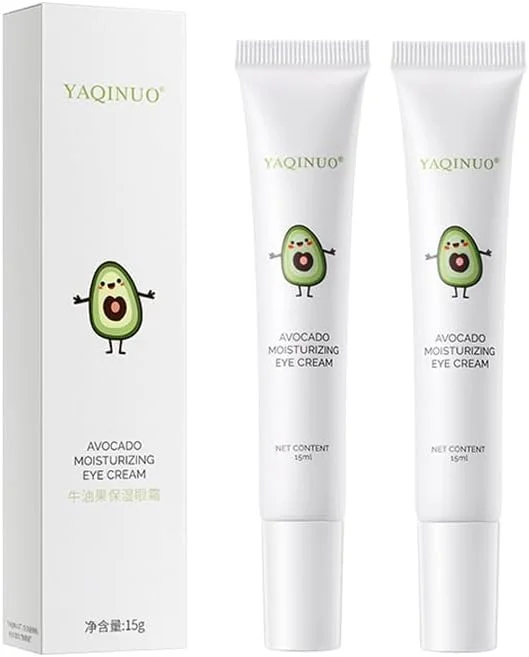 کرم دور چشم آووکادو، فرمول مرطوب کننده و الاستیک برای تیرگی دور چشم، پف، ضد چروک، سفت کننده و لیفتینگ، کاهش خطوط ریز، 2 عدد برای داشتن چشمانی جوان و درخشان