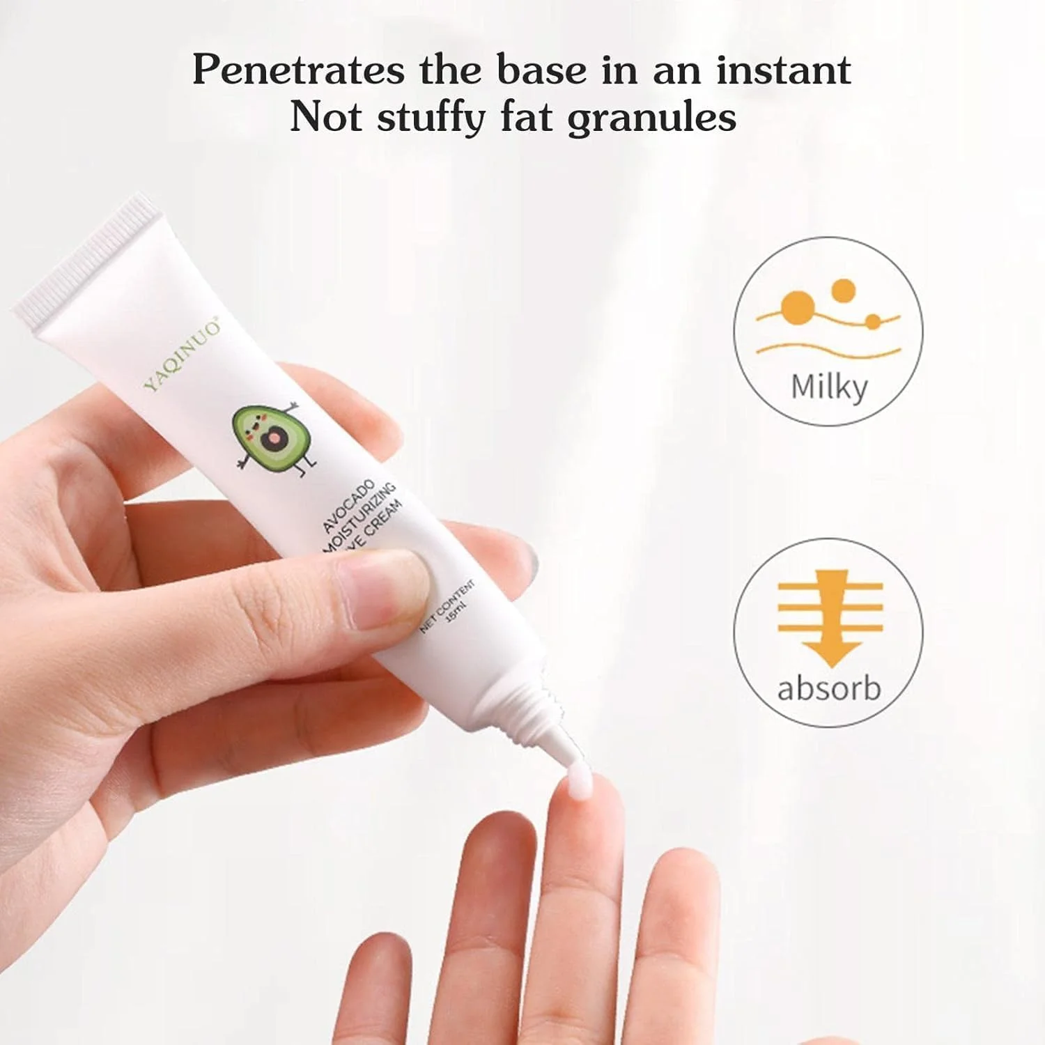 کرم دور چشم آووکادو، فرمول مرطوب کننده و الاستیک برای تیرگی دور چشم، پف، ضد چروک، سفت کننده و لیفتینگ، کاهش خطوط ریز، 2 عدد برای داشتن چشمانی جوان و درخشان