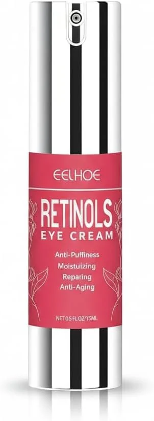کرم دور چشم رتینول برای تیرگی دور چشم - کرم دور چشم ضد چروک با اسید هیالورونیک - کرم دور چشم مرطوب کننده، کاهش دهنده خطوط پنجه کلاغی، ظریف و سفت کننده پوست اطراف چشم (30 گرم)