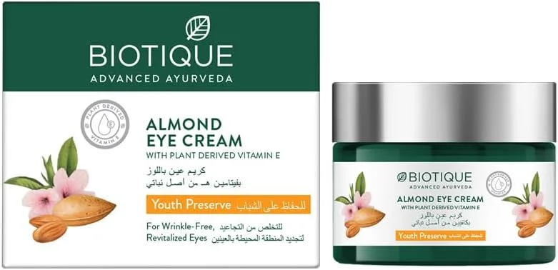 کرم دور چشم بادام بایوتیک حاوی ویتامین E مشتق شده از گیاهان، محافظ جوانی برای داشتن چشمانی احیا شده و بدون چروک - 15 میلی لیتر