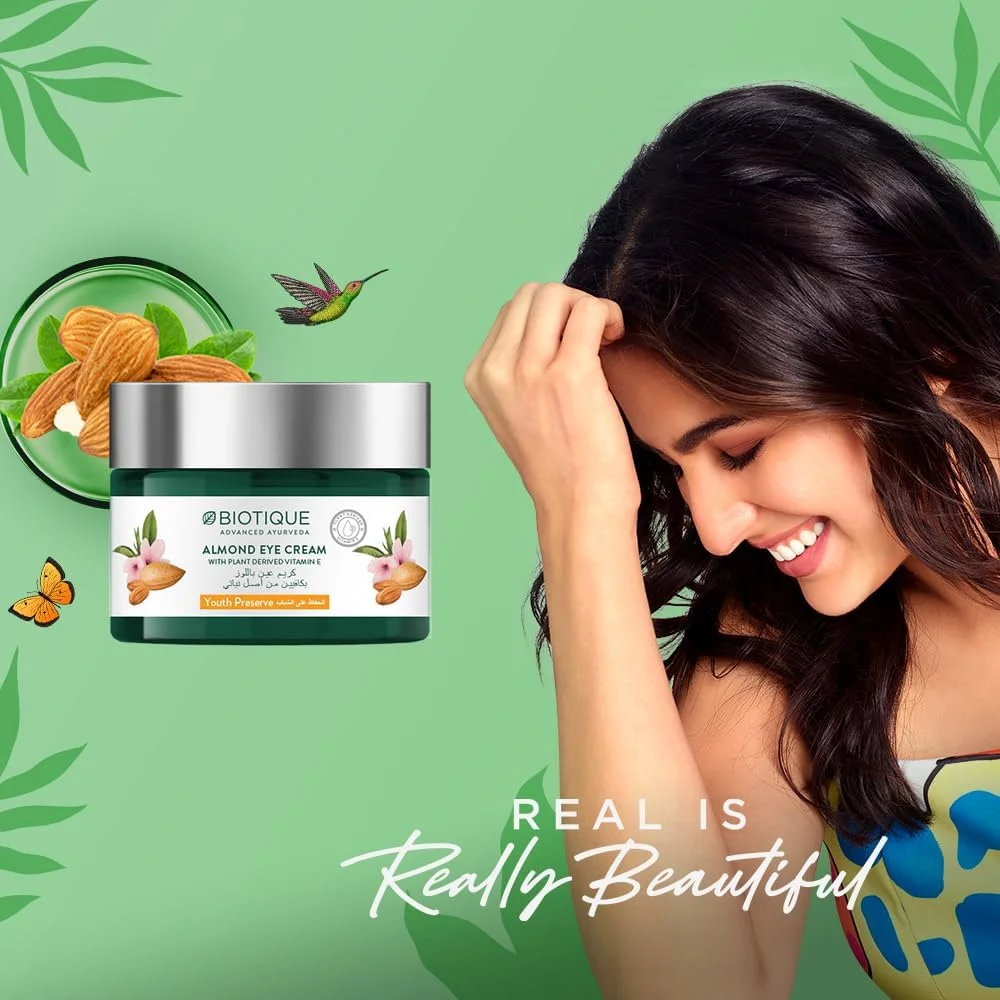 کرم دور چشم بادام بایوتیک حاوی ویتامین E مشتق شده از گیاهان، محافظ جوانی برای داشتن چشمانی احیا شده و بدون چروک - 15 میلی لیتر