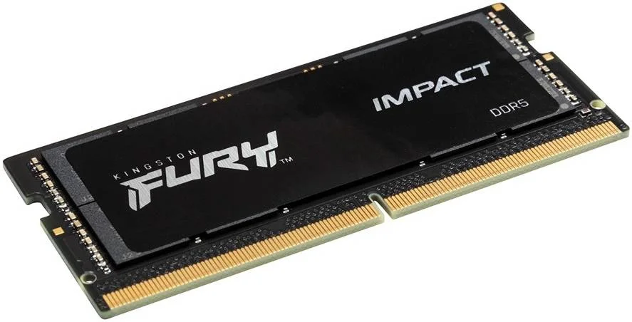حافظه لپ تاپ کینگستون FURY Impact با ظرفیت 8 گیگابایت DDR5، سرعت حافظه 4800MT/s، تاخیر CL38، SODIMM XMP، ولتاژ 1.1، دارای گواهینامه Intel XMP 3.0، مشکی | KF548S38IB-8