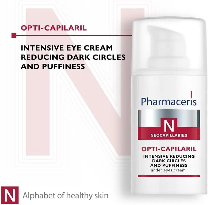 کرم دور چشم فشرده Pharmaceris N Opti-Capilaril، 15 میلی لیتر - درمان زیر چشم با پروتئین های سویا و برنج، ویتامین E و فیلترهای خورشیدی برای حلقه های تیره، پف و پوست حساس