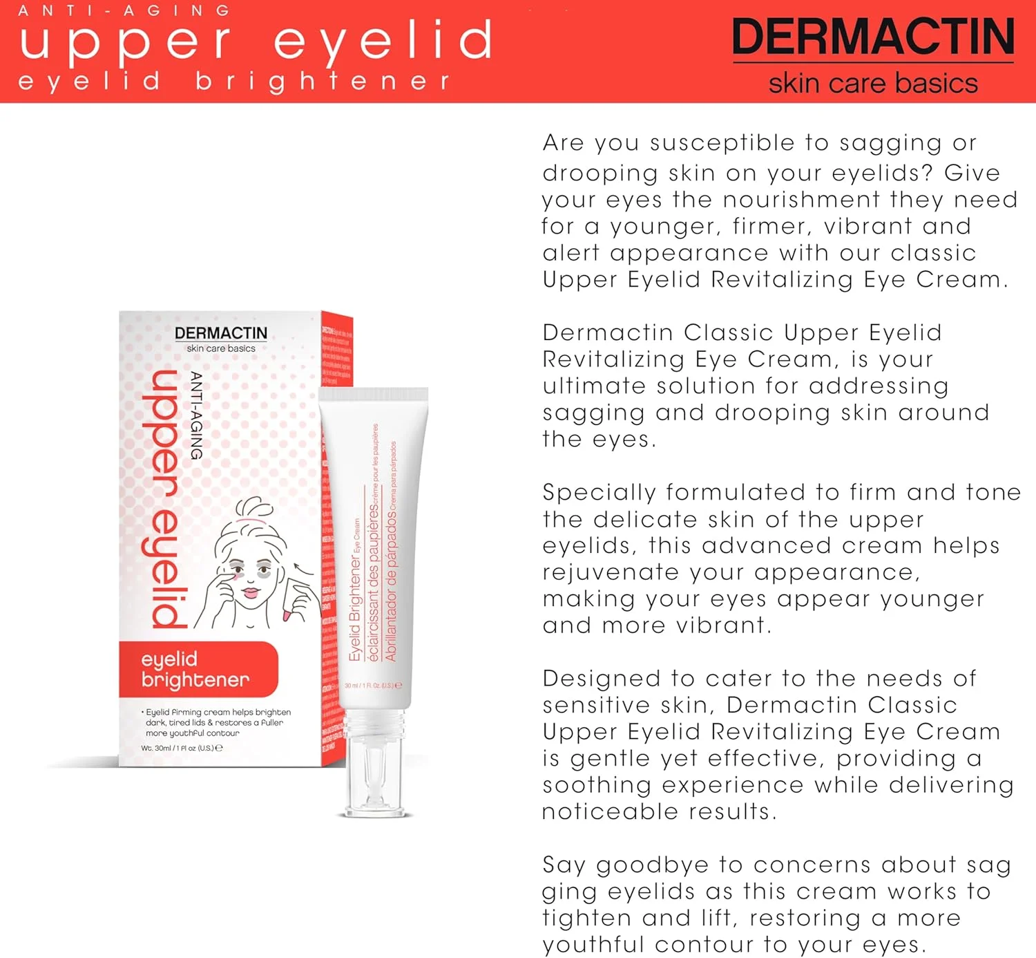 کرم پلک بالا درماکتین - تی اس، 30 میلی لیتر