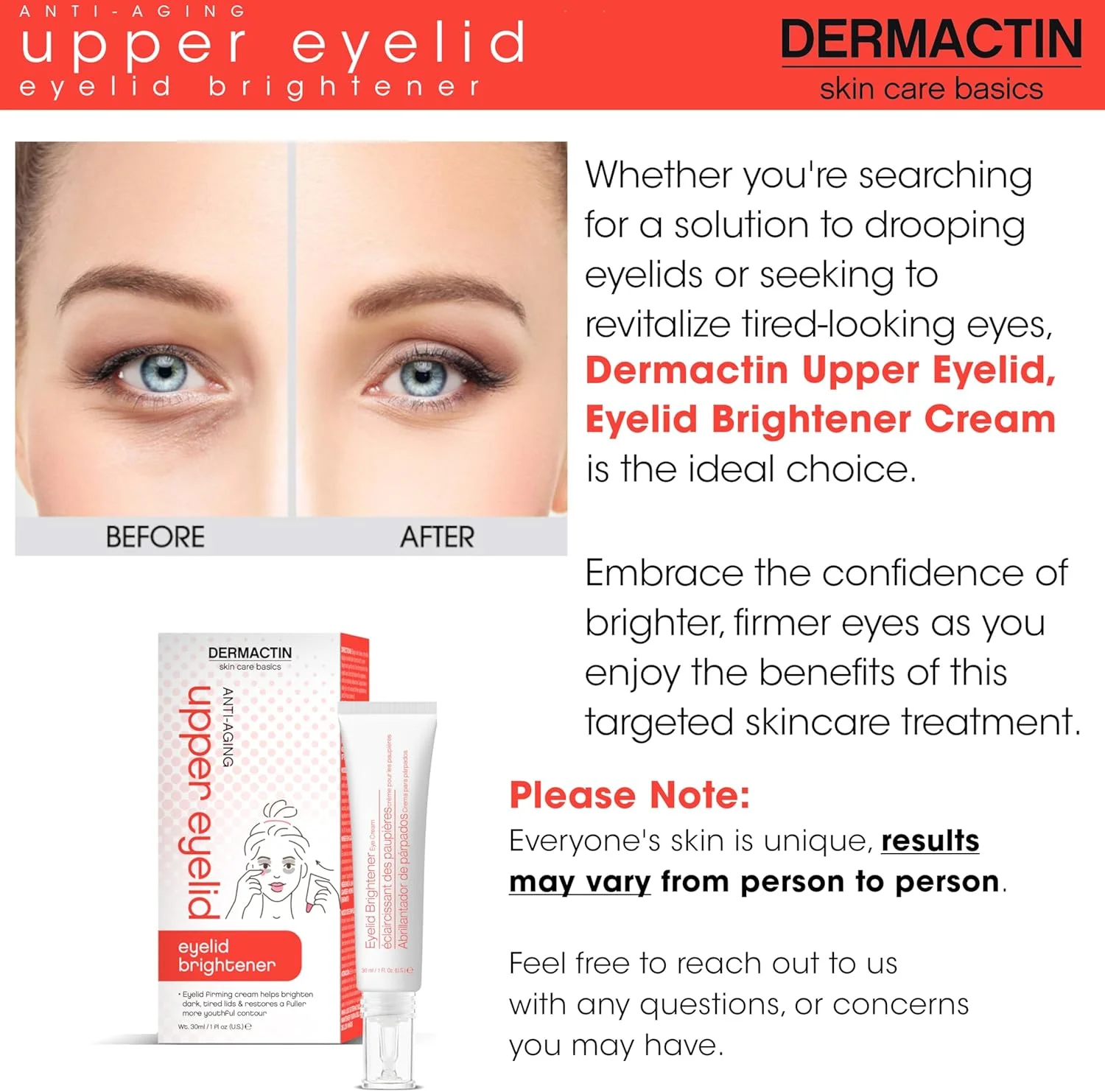 کرم پلک بالا درماکتین - تی اس، 30 میلی لیتر