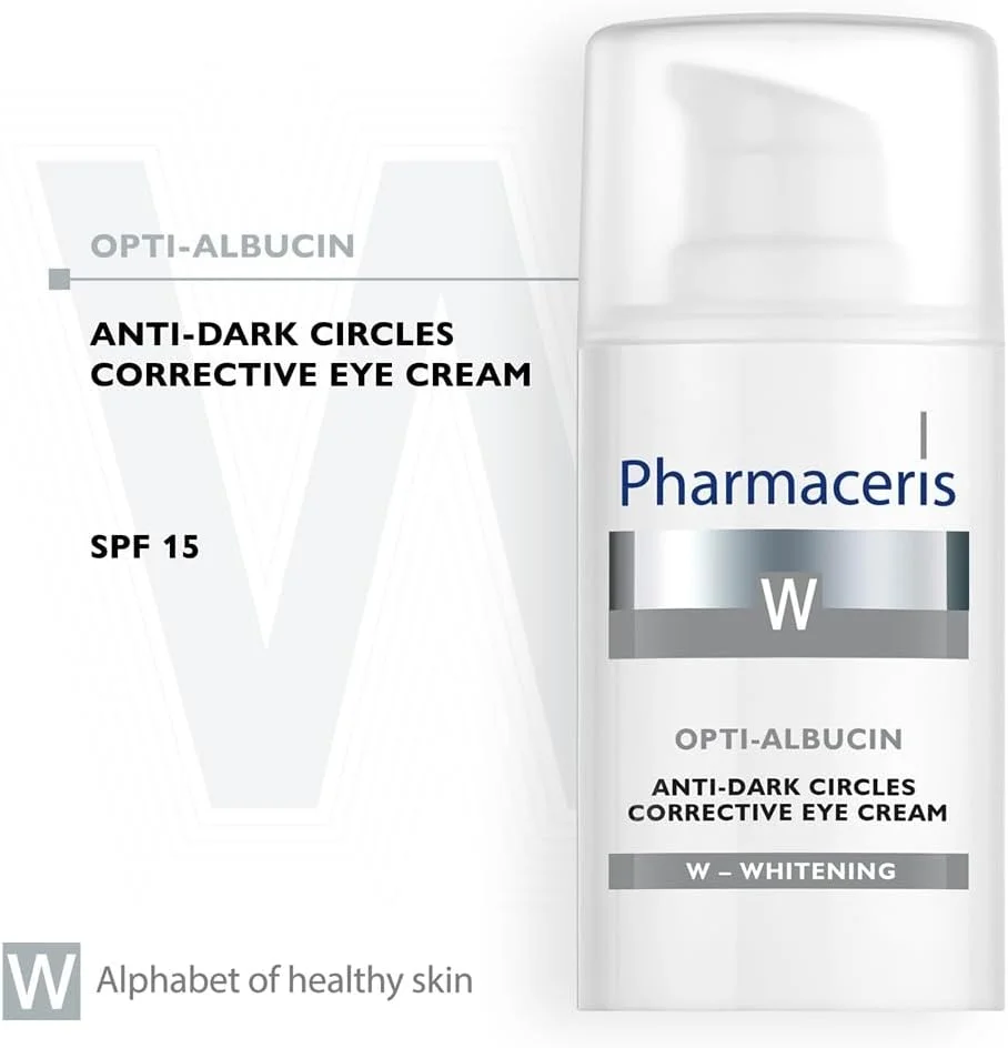 کرم دور چشم اصلاح کننده تیرگی فارماسریز سری W مدل Opti‑Albucin با SPF 15، حجم 15 میلی لیتر – حاوی کمپلکس پروتئین سویا و برنج و ویتامین E، تسکین دهنده پف و سیاهی دور چشم