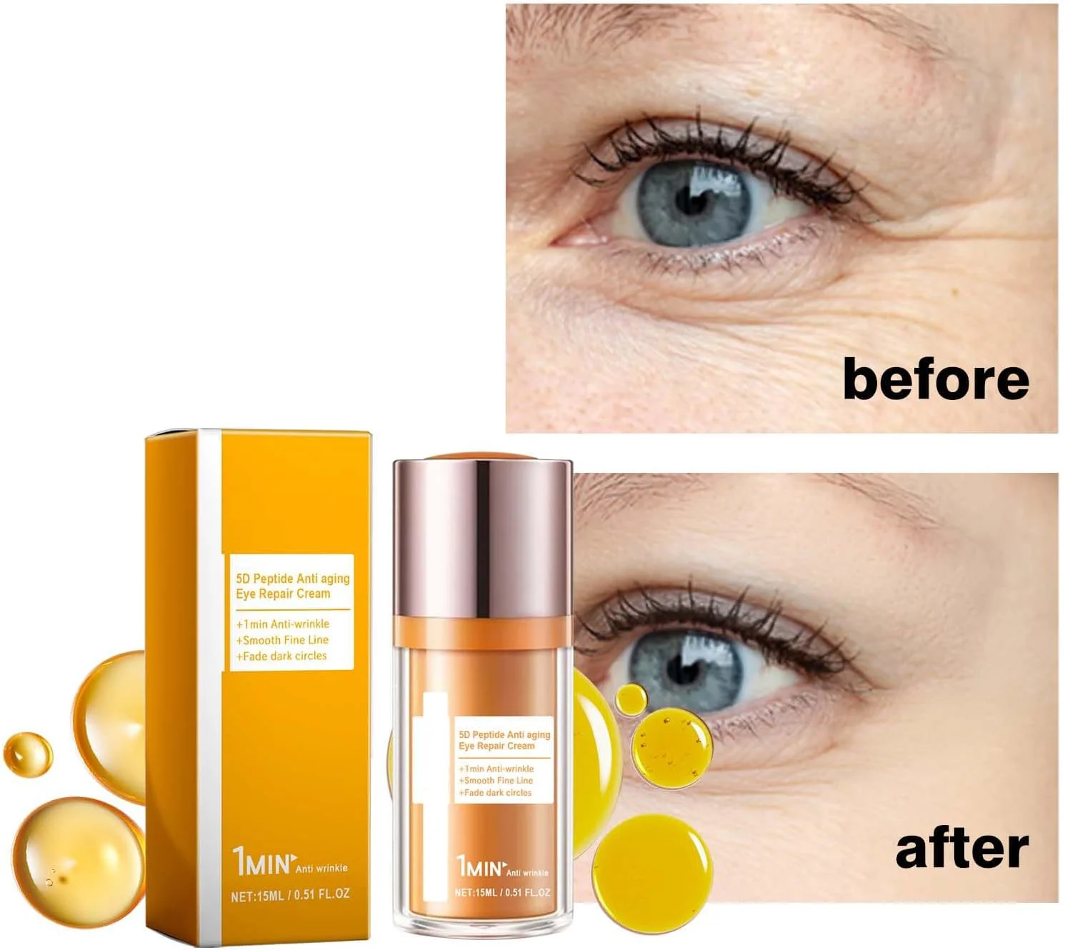 ۲ عدد کرم دور چشم، کرم ترمیم کننده دور چشم ضد پیری پپتید 5D، کرم سفت کننده فوری دور چشم، مراقبت فشرده از چشم، کاهش خطوط ریز و رفع پف ۲ عدد کرم دور چشم، کرم ترمیم کننده دور چشم ضد پیری پپتید 5D، کرم سفت کننده فوری دور چشم، مراقبت فشرده از چشم، کاهش خطوط ریز و رفع پف