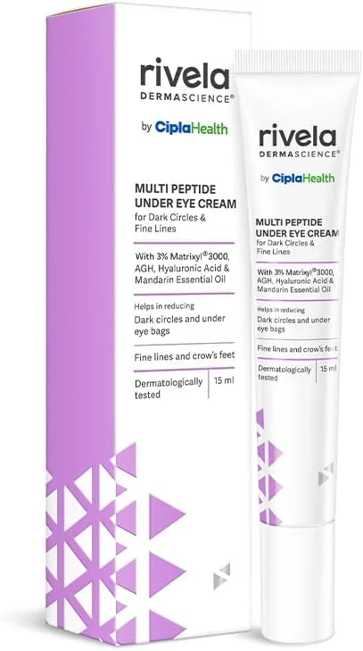 کرم دور چشم ریولا درماساینس بای سیپلا برای روشن کنندگی، تیرگی دور چشم، پف زیر چشم و خطوط ریز | کرم چند پپتیدی با ماتریکسیل 3000، AGH و اسید هیالورونیک | 15 میلی لیتر