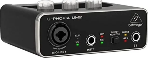 کارت صدای بیرینگر UM2، دقت 48 کیلوهرتز، 1 ورودی ترکیبی XLR/TRS، 1 ورودی آنالوگ 1/4 اینچی، اتصال USB، 1 کانال، مشکی | UM2 کارت صدای بیرینگر UM2، دقت 48 کیلوهرتز، 1 ورودی ترکیبی XLR/TRS، 1 ورودی آنالوگ 1/4 اینچی، اتصال USB، 1 کانال، مشکی | UM2