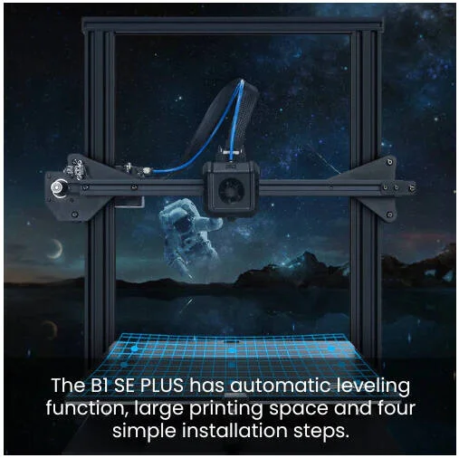 پرینتر سه بعدی BIQU B1 SE PLUS، تراز خودکار القایی و حجم ساخت بزرگتر، چاپ بی صدا، برد کنترل 32 بیتی، صفحه لمسی رنگی HD، اکسترودر آلومینیومی و نازل برنجی ممتاز، مشکی | 1010000042