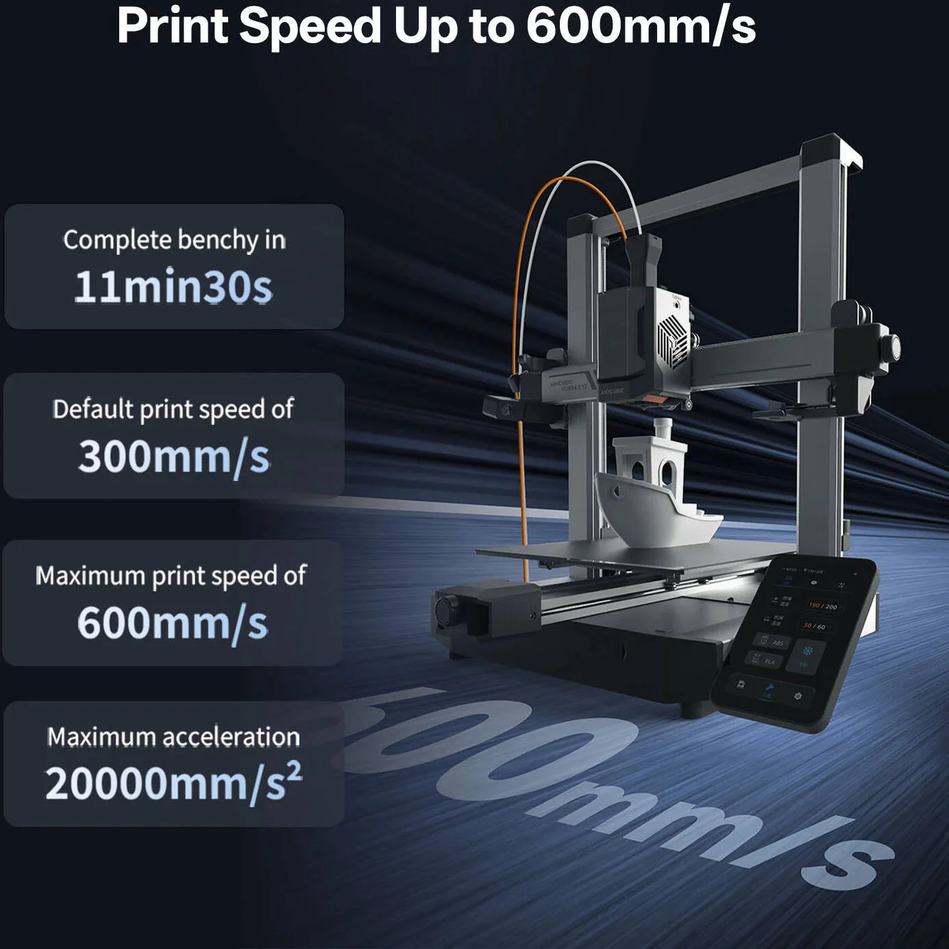 پرینتر سه بعدی Anycubic Kobra 3 V2 Combo، سرعت چاپ تا 600 میلی‌متر بر ثانیه، چاپ تا 8 رنگ، خشک‌کن فعال فیلامنت، سیستم گانتری، تراز خودکار LeviQ3.0، Z-Offset، مشکی | KOBRA-3-V2