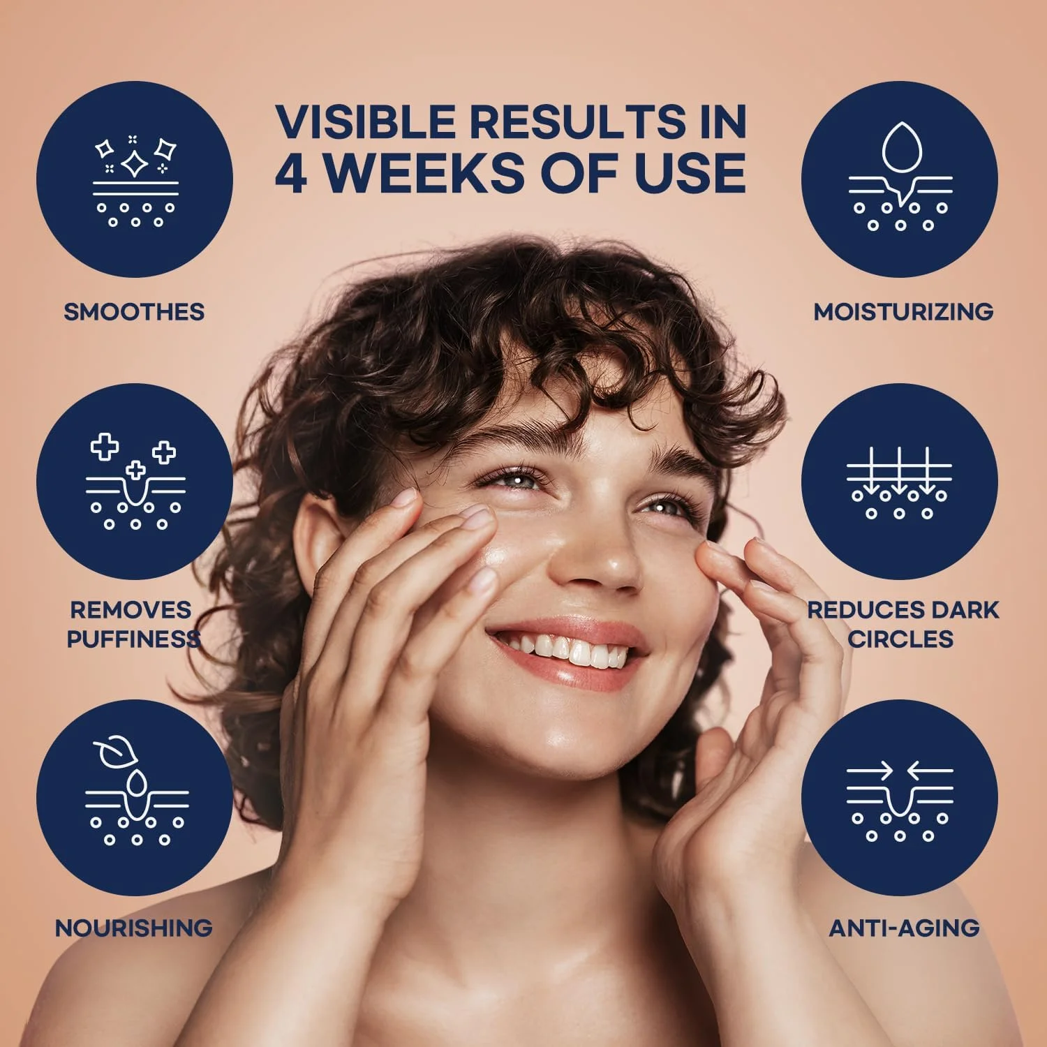 کرم دور چشم کلاژن و کافئین کره‌ای: درمان پف و تیرگی زیر چشم - ضد پیری با پپتیدها و اسید هیالورونیک، 30 گرم