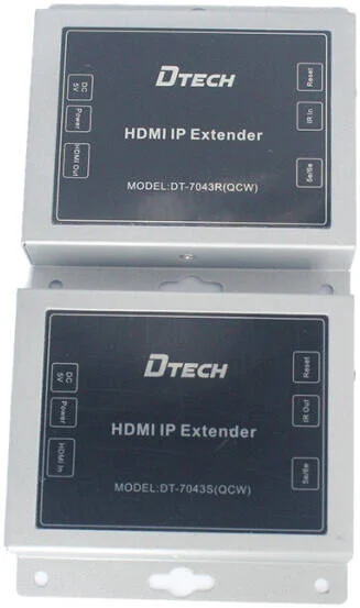 اکستندر HDMI تحت شبکه DTECH DT-7043(QCW)، رزولوشن 1080P@60Hz، فرمت H.264، پشتیبانی از Cat5e/Cat6e، سیستم اکولایزر اتوماتیک، مدار محافظ الکترواستاتیک ESD داخلی، نقره ای | DT-7043(QCW) اکستندر HDMI تحت شبکه DTECH DT-7043(QCW)، رزولوشن 1080P@60Hz، فرمت H.264، پشتیبانی از Cat5e/Cat6e، سیستم اکولایزر اتوماتیک، مدار محافظ الکترواستاتیک ESD داخلی، نقره ای | DT-7043(QCW)