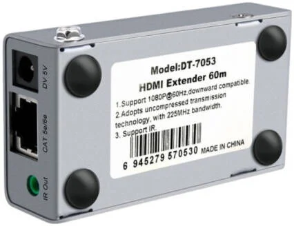 اکستندر تک کابل HDMI دی-تک DT-7053، رزولوشن 1080P @ 60 هرتز، پهنای باند 225 مگاهرتز، فاصله انتقال تا 60 متر، نقره ای | DT-7053