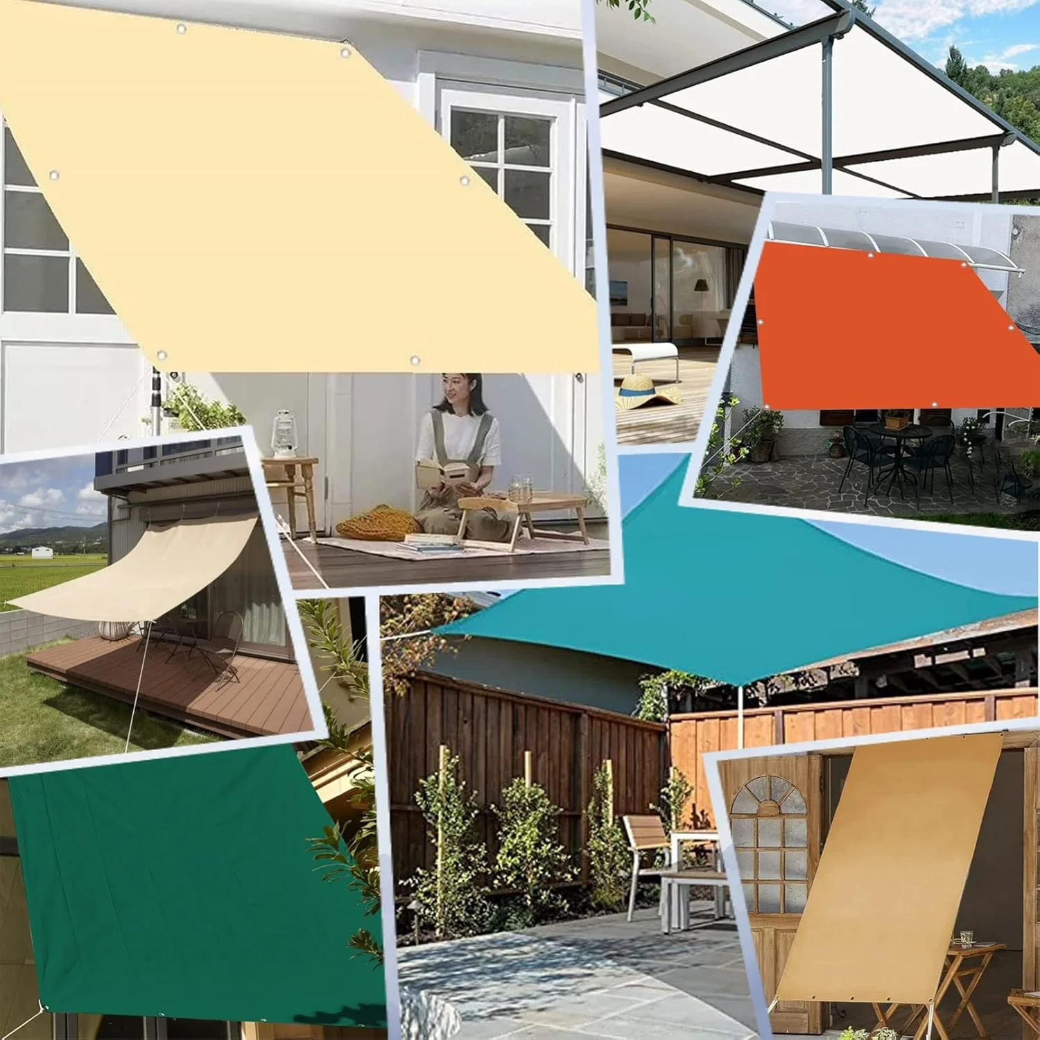 سایبان آفتابگیر مستطیلی 3x5 متری برای فضای باز، مسدود کننده 98% اشعه ماوراء بنفش، سایبان زرد رنگ با 4 طناب، ایده آل برای مهمانی های باغ و محافظت از دید