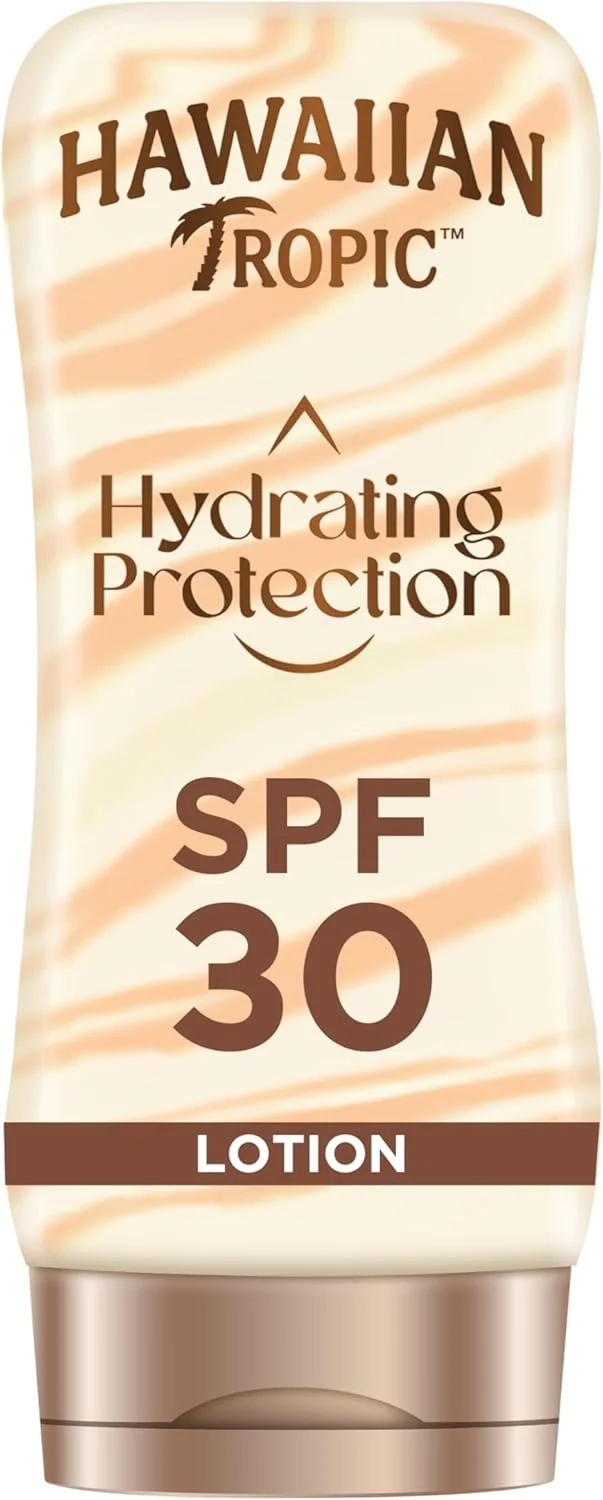 لوسیون بدن محافظت کننده و آبرسان هاوایی تروپیک SPF30 - 12 ساعت مرطوب کننده - محافظت در برابر UVA/UVB - نوارهای آبرسان - مقاوم در برابر آب - رایحه استوایی - مناسب مسافرت - جذب سریع - 180 میلی لیتر