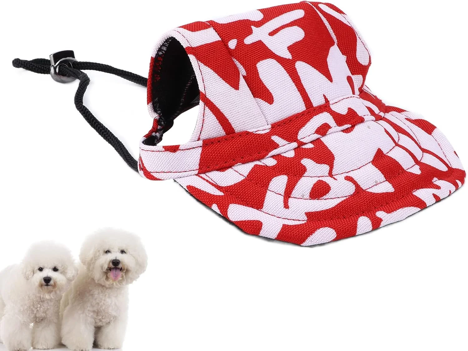 کلاه آفتابگیر سگ Meiyya، کلاه بیسبال سگ با 2 سوراخ گوش در بالا و لبه کافی برای محافظت از چشمان حیوان خانگی، مناسب برای استفاده روزانه در خانه و فضای باز (حروف قرمز، XL)