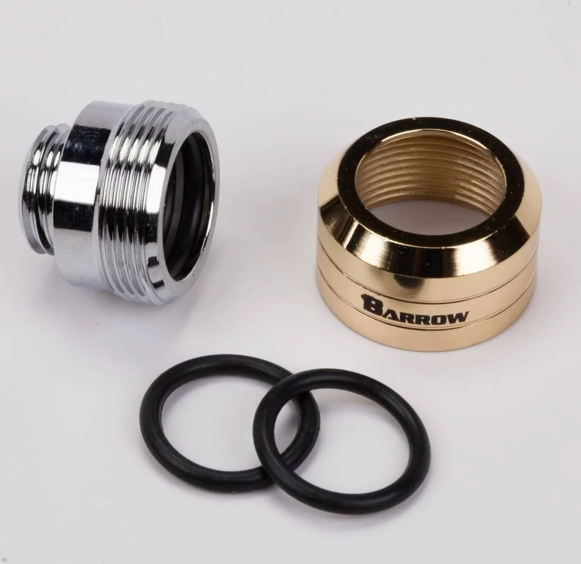 اتصال فشاری لوله سخت بارو G1/4" به 14 میلی‌متر، برنج با روکش نیکل با کیفیت بالا، پرداخت صاف، بسته 4 عددی، طلایی | TR-TLGYKN14P