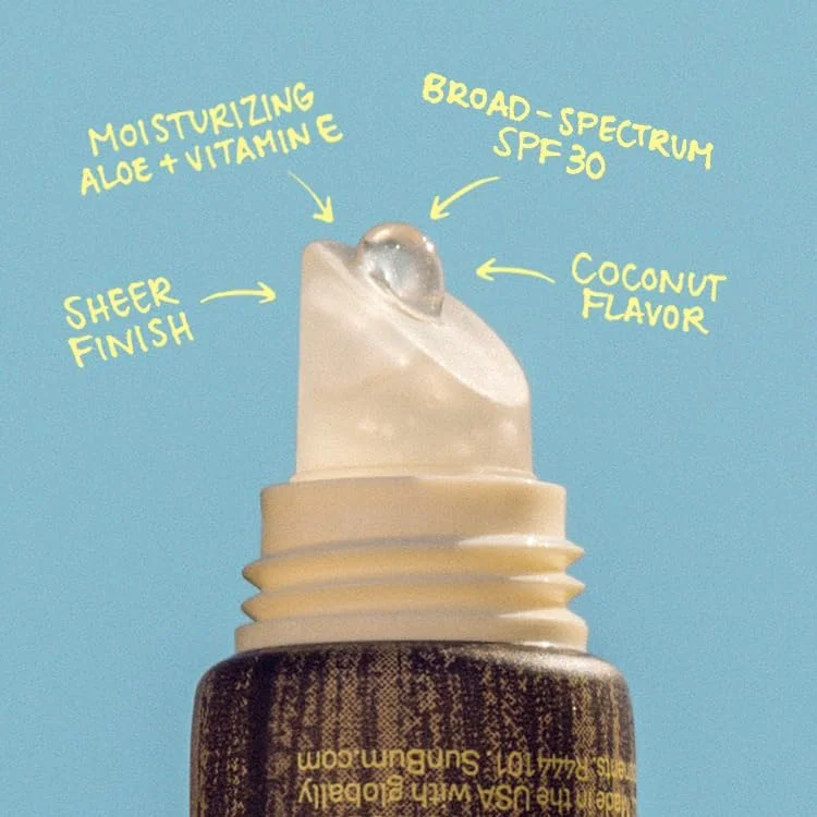 بالم لب ضد آفتاب SPF 30 سان بام - طیف گسترده مرطوب کننده با آلوئه ورا و ویتامین E - سازگار با قانون 104 هاوایی (ساخته شده بدون اکتی نوکسات و اکسی بنزون) - 14 گرم