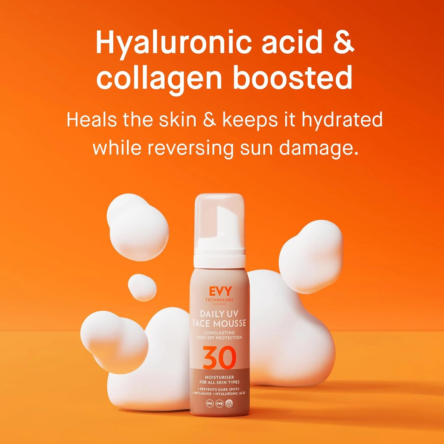 موس ضد آفتاب صورت EVY Technology Daily UV با SPF30 حجم 75 میلی لیتر